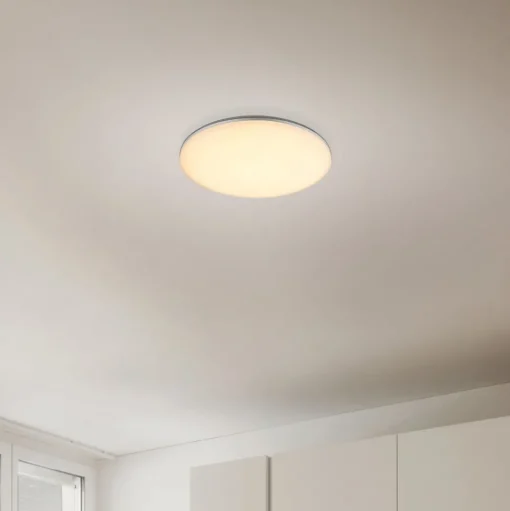 Buiten plafondlamp Dori, Ø 33 cm, wit, kunststof, IP54