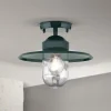 Buiten plafondlamp Edward, groen, Ø 27,5 cm, aluminium/glas