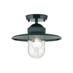 Buiten plafondlamp Edward, groen, Ø 27,5 cm, aluminium/glas