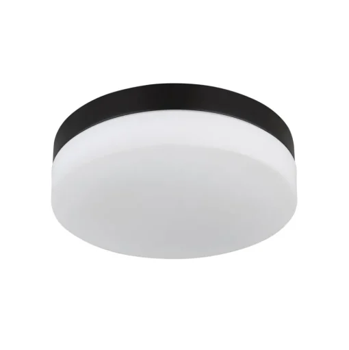 Buiten plafondlamp Vranos, mat zwart, Ø 24 cm, aluminium