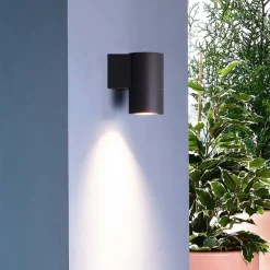 Buitenwandlamp Achernar 1-lamp down zwartgrijs