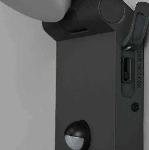 Buitenwandlamp Adour, antraciet, sensor, kantelbaar, CCT