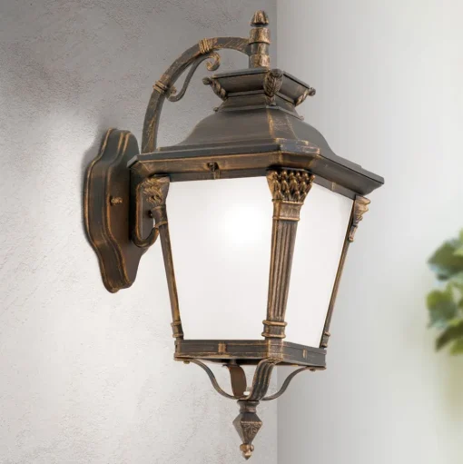 Buitenwandlamp Aiko, antiek afgewerkt, hanglamp
