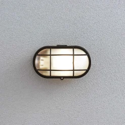 Buitenwandlamp Alisha, ovaal, zwart