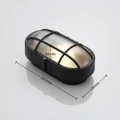 Buitenwandlamp Alisha, ovaal, zwart