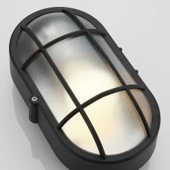 Buitenwandlamp Alisha, ovaal, zwart