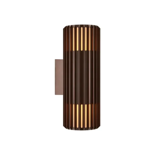 Buitenwandlamp Aludra Double Seaside, aluminium, bruin metallic