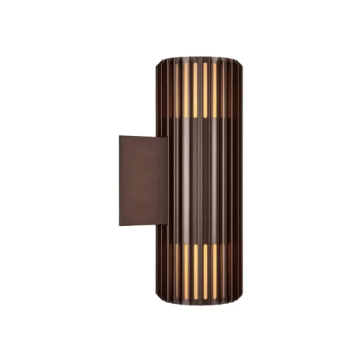 Buitenwandlamp Aludra Double Seaside, aluminium, bruin metallic