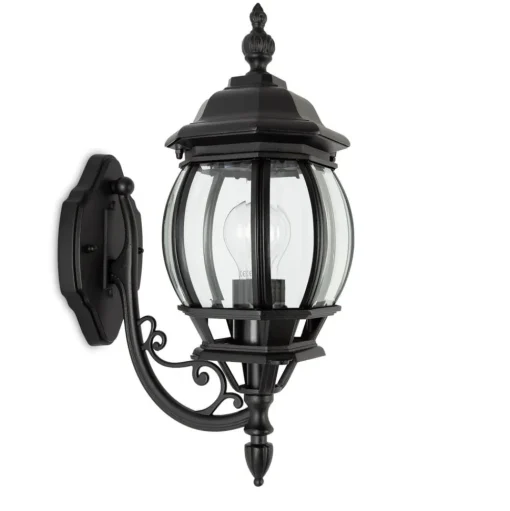 Buitenwandlamp Andrew kristalglas staand zwart