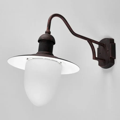 Buitenwandlamp Aruba, Ø 25 cm, roestbruin