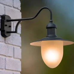 Buitenwandlamp Aruba, Ø 25 cm, zwart