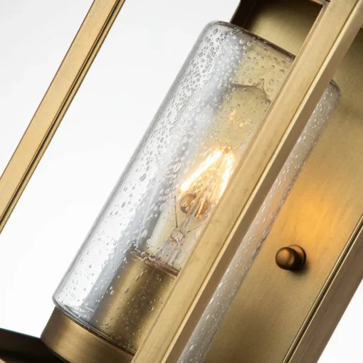 Buitenwandlamp Atwater, lantaarn, messing, 35,5cm