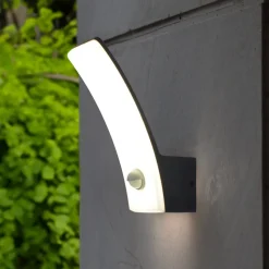 Buitenwandlamp Cairo, antraciet, kunststof, sensor