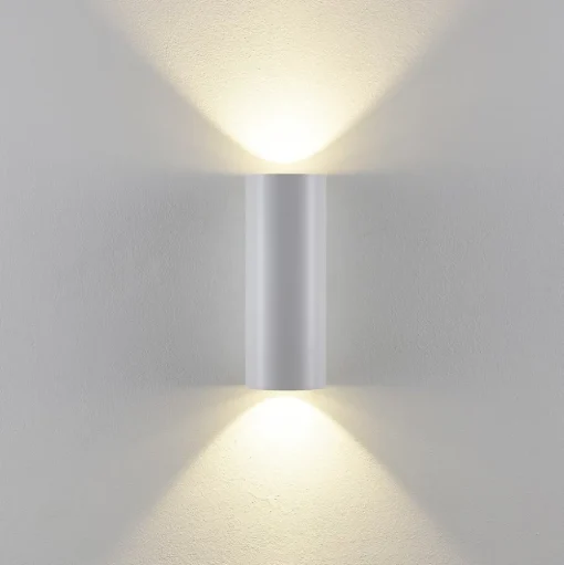 Buitenwandlamp CAN, wit, 2-lamps, Ø 8 cm, IP65, metaal, GU10