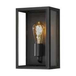 Buitenwandlamp Carpi, zwart, 18 x 30 cm