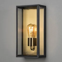 Buitenwandlamp Carpi, zwart, breedte 20,5cm