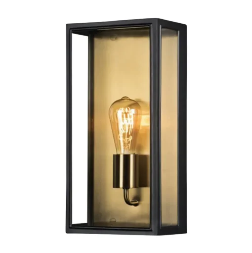 Buitenwandlamp Carpi, zwart, breedte 20,5cm