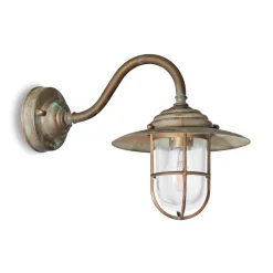 Buitenwandlamp Chalet 140 messing antiek/helder