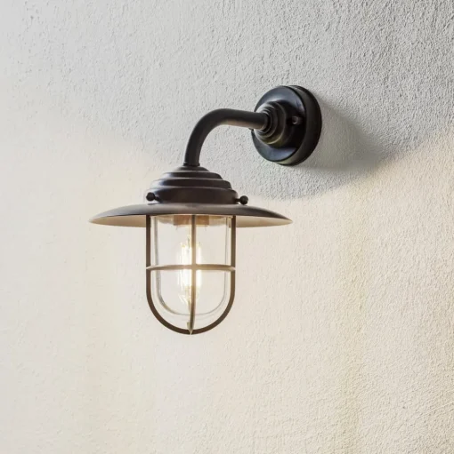 Buitenwandlamp Chalet rooster messing gebruineerd