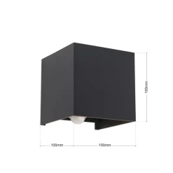 Buitenwandlamp Cube-S, antraciet, metaal, sensor