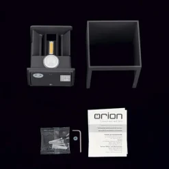 Buitenwandlamp Cube-S, antraciet, metaal, sensor