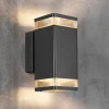 Buitenwandlamp Elm in zwart, 2-lamps