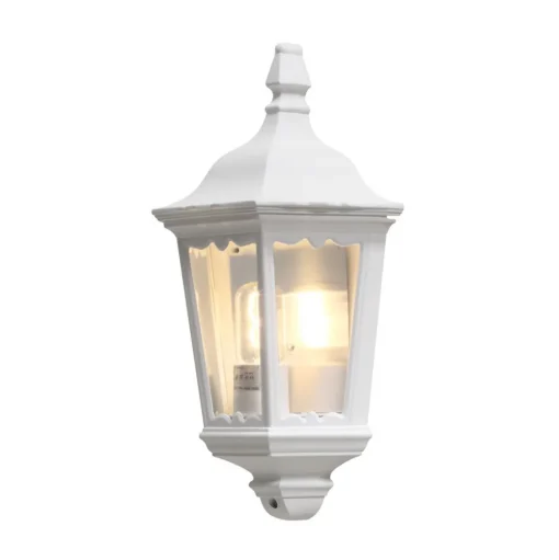 Buitenwandlamp Firenze, halve schaal, wit
