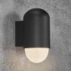 Buitenwandlamp Heka, zwart, aluminium, hoogte 21,6 cm