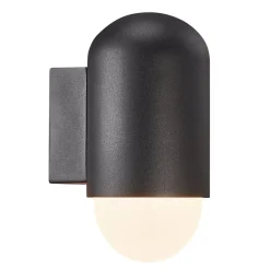 Buitenwandlamp Heka, zwart, aluminium, hoogte 21,6 cm