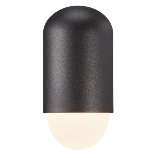 Buitenwandlamp Heka, zwart, aluminium, hoogte 21,6 cm