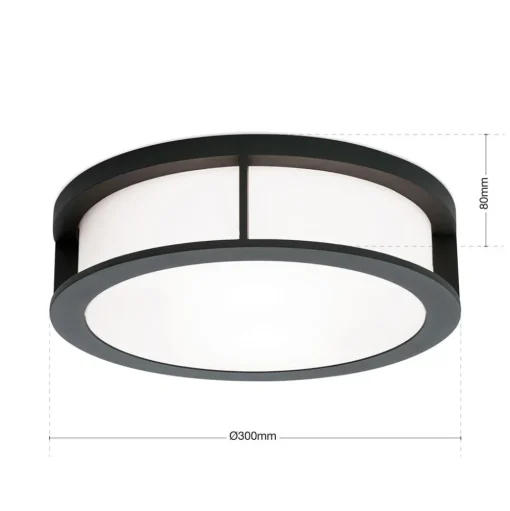 Buitenwandlamp Henry, Ø 30cm antraciet