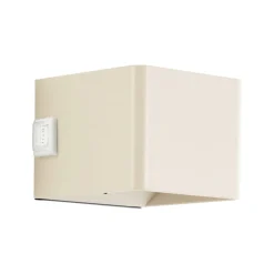 Buitenwandlamp Iseo, beige, breedte 10 cm, sensor