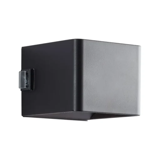 Buitenwandlamp Iseo, zwart, breedte 10 cm, sensor