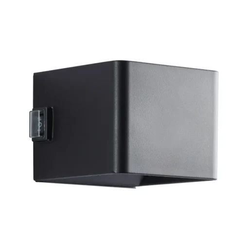 Buitenwandlamp Iseo, zwart, breedte 10 cm, sensor