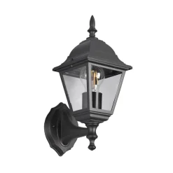 Buitenwandlamp Livenza, fitting boven, zwart, aluminium