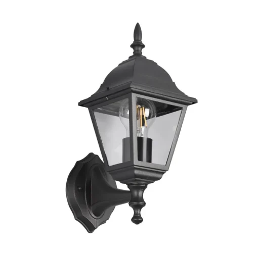 Buitenwandlamp Livenza, fitting boven, zwart, aluminium