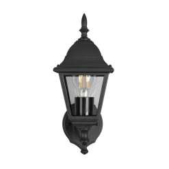Buitenwandlamp Livenza, fitting boven, zwart, aluminium