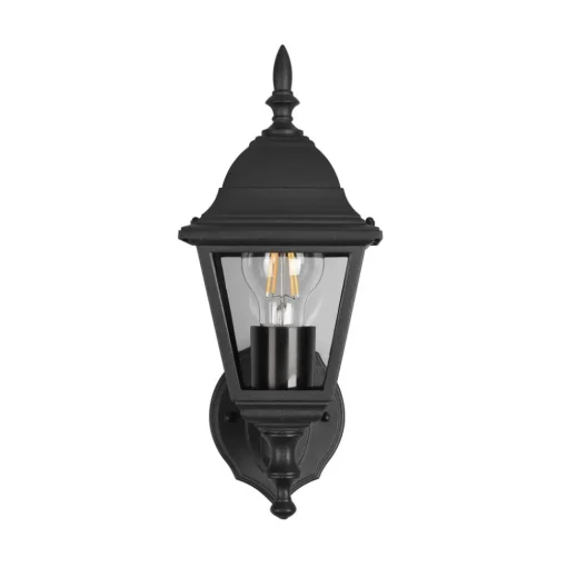 Buitenwandlamp Livenza, fitting boven, zwart, aluminium