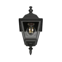 Buitenwandlamp Livenza, fitting onderaan, zwart, aluminium