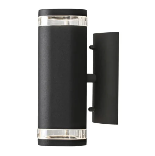 Buitenwandlamp Modena met sleuf, 2-lamps zwart