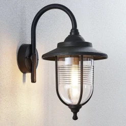 Buitenwandlamp Naisha, diffusser met groeven