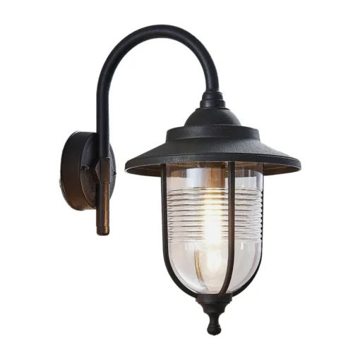 Buitenwandlamp Naisha, diffusser met groeven