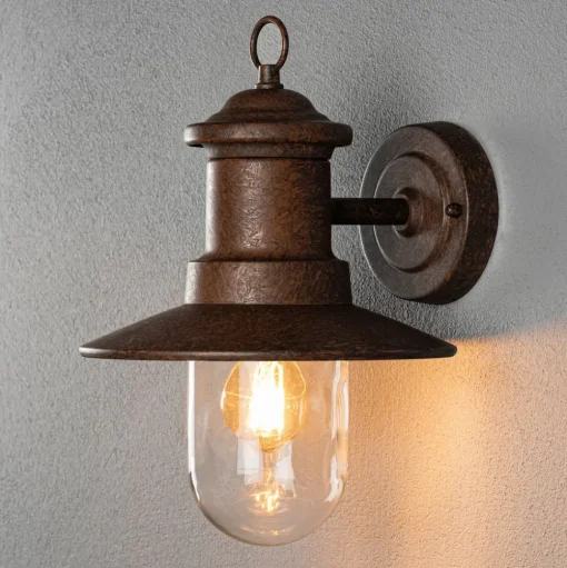 Buitenwandlamp Napoli, roestbruin