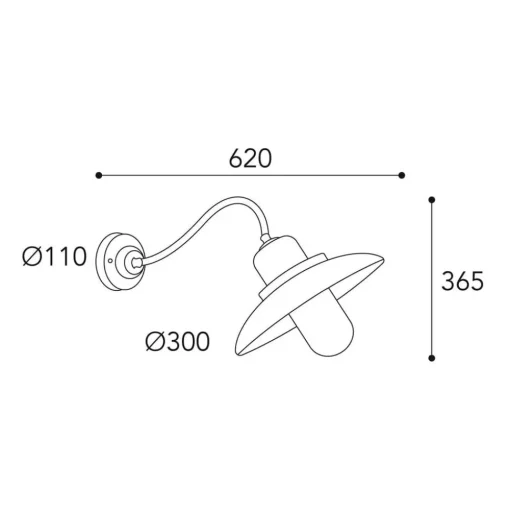 Buitenwandlamp Patio 1351 messing antiek/helder