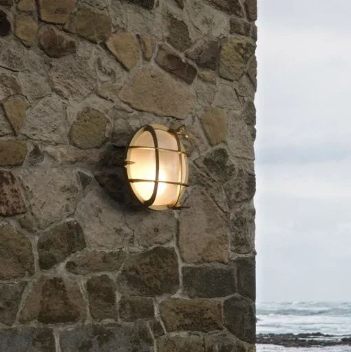 Buitenwandlamp Polperro, messing