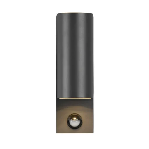 Buitenwandlamp Roya 2-lamps, sensor rond antraciet