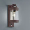 Buitenwandlamp Sambesi, bewegingssensor, roest