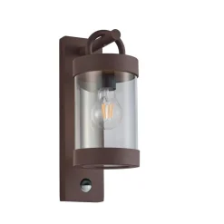 Buitenwandlamp Sambesi, bewegingssensor, roest