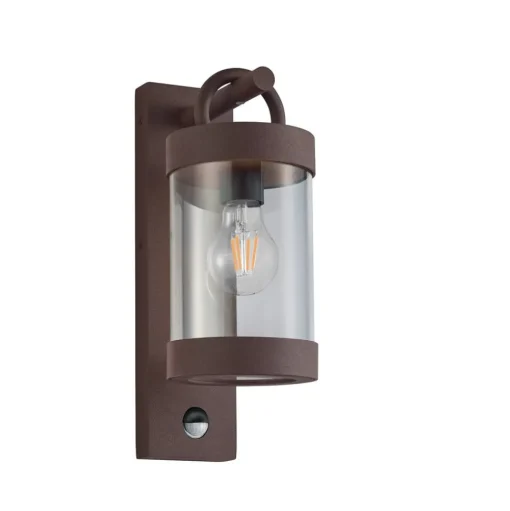 Buitenwandlamp Sambesi, bewegingssensor, roest