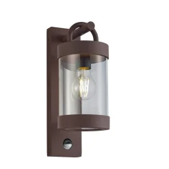 Buitenwandlamp Sambesi, bewegingssensor, roest